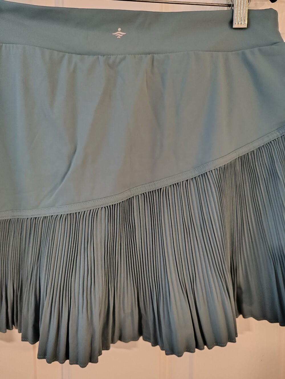 HALARA Pleated Skirt Steel Blue Stretch Mini Skirt - Picture 10 of 10